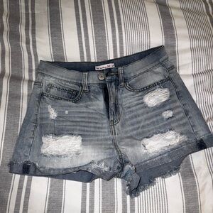 SO Blue Distressed Jean Shorts